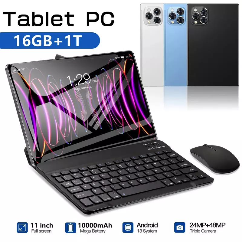 Tablet PC Pad 15 Pro, Android 13, 11 Polegada, 16GB, 1024GB, 5G, Dual SIM, Chamada Telefônica, GPS, Bluetooth, WiFi, WPS, Original, Novo, 2020