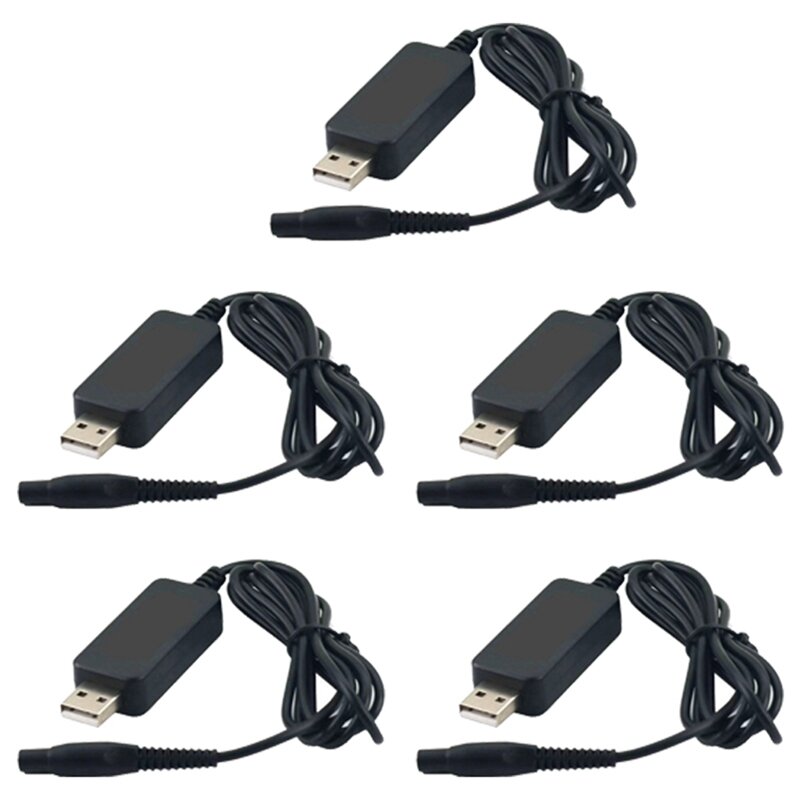 5Pcs A00390 Shaver Charger Power Cord 4.3V 70MA USB Power Charging Cable For  RQ310 RQ330 S300 S510 S1010 S1203