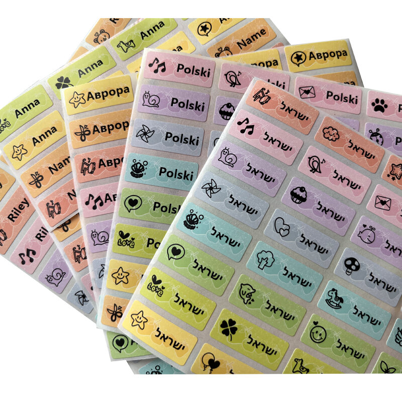 Impermeável personalizado adesivos para crianças, Name Tag, etiquetas personalizadas, papelaria escola, logotipo do escritório, tamanho S