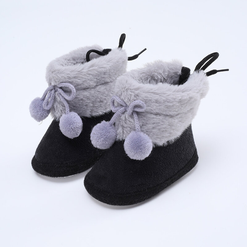 Nowonarodzone maluch buty ocieplane zimowe buciki dziewczynek buty dla chłopców miękkie podeszwy futro butki na śnieg dzieci śnieg buty dla 0-18M Bebe