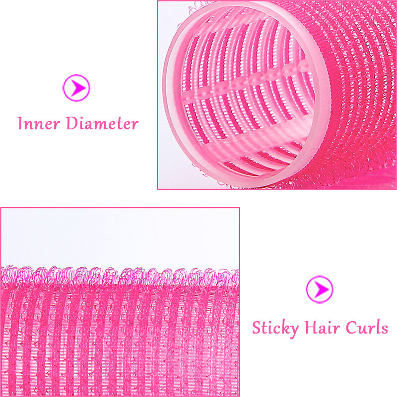6Pcs Heatless Self Grip Hair Curlers Rollers for Women Waves Bang Hair Self-adhesive Curler Hairdressing Salon Supplies Tubes