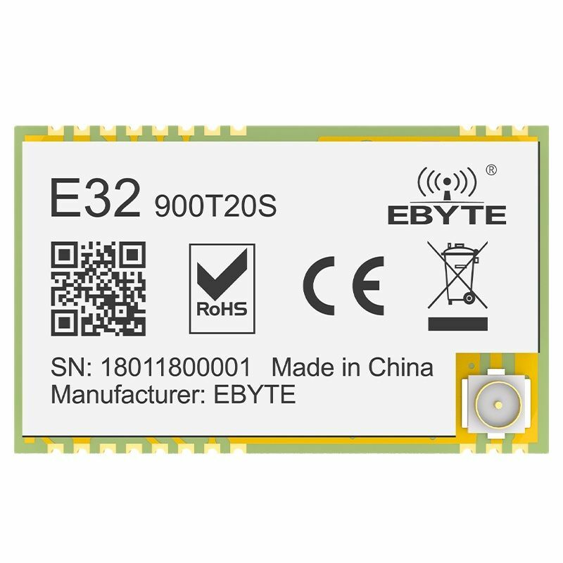 10 pièces SX1276 UART LoRa émetteur sans fil Tech 868MHz 915MHz CDEBYTE E32-900T20S longue portée 20dBm 5.5 NORIPEX IoT bricolage