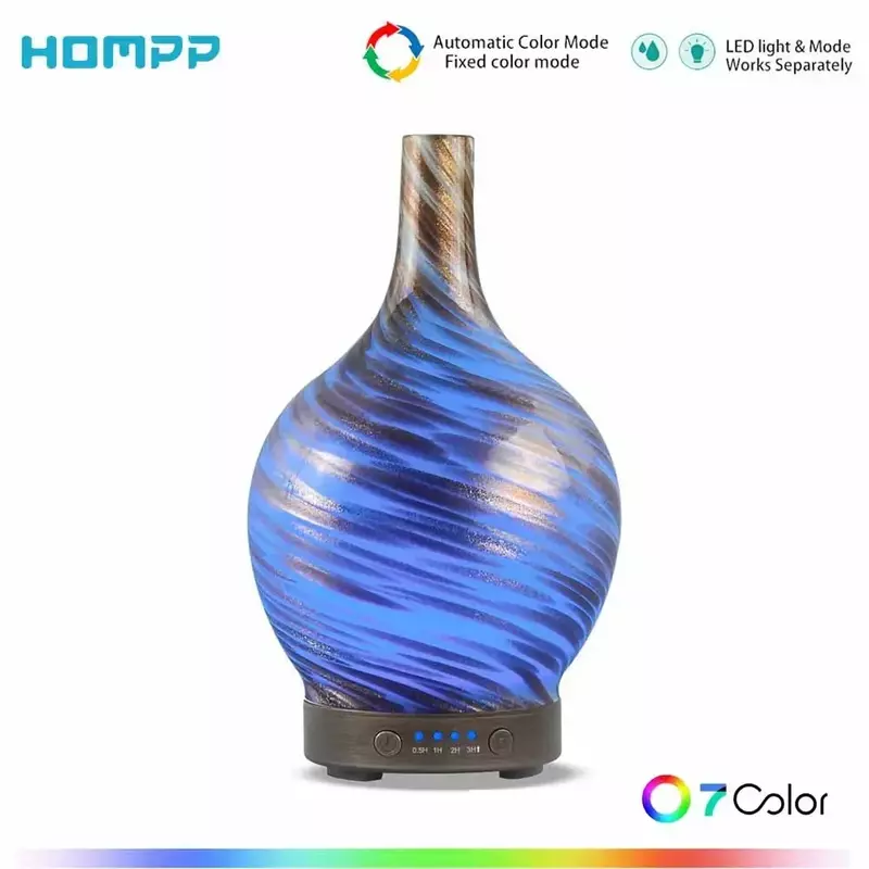 Air Humidifier Oil Diffuser 100ml Aromatherapy Essential Glass Marble Design Handmade Cool Mist Waterless Auto Shut Off  for Spa
