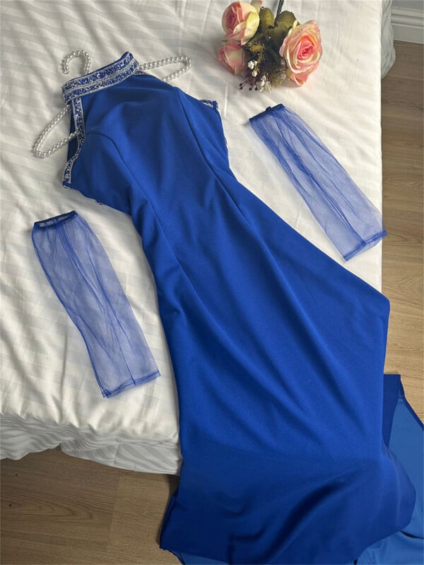 Lucy luxuriöses Party kleid für Hochzeits gast kleider für Frauen Abendkleid Meerjungfrau sexy blaue Pailletten eid al-fitr Ballkleider