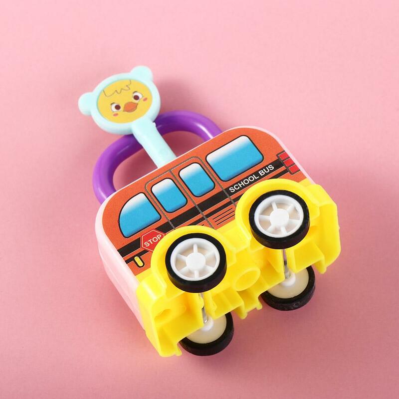 Random Color DIY Puzzle Car Toys Mini Lock Bus Key Matching Toy Key Early Educational Lock Head Car Gifts