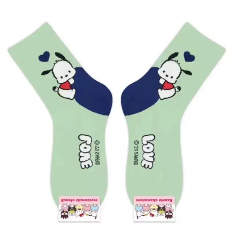 Sanrio Kousen Kawaii Anime Hello Kitty Meisje Puur Katoenen Huis Warme Sokken Kuromi Melodie Cinnamoroll Warme Casual Sokken Meisje Cadeau