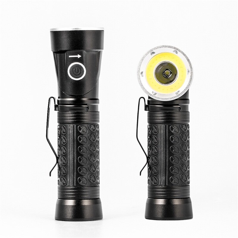 T6 COB 90 Degree Folding Strong Light Work Light 1000lm Red White Torch Rechargeable Flashlight Camping Hiking Adventure Light