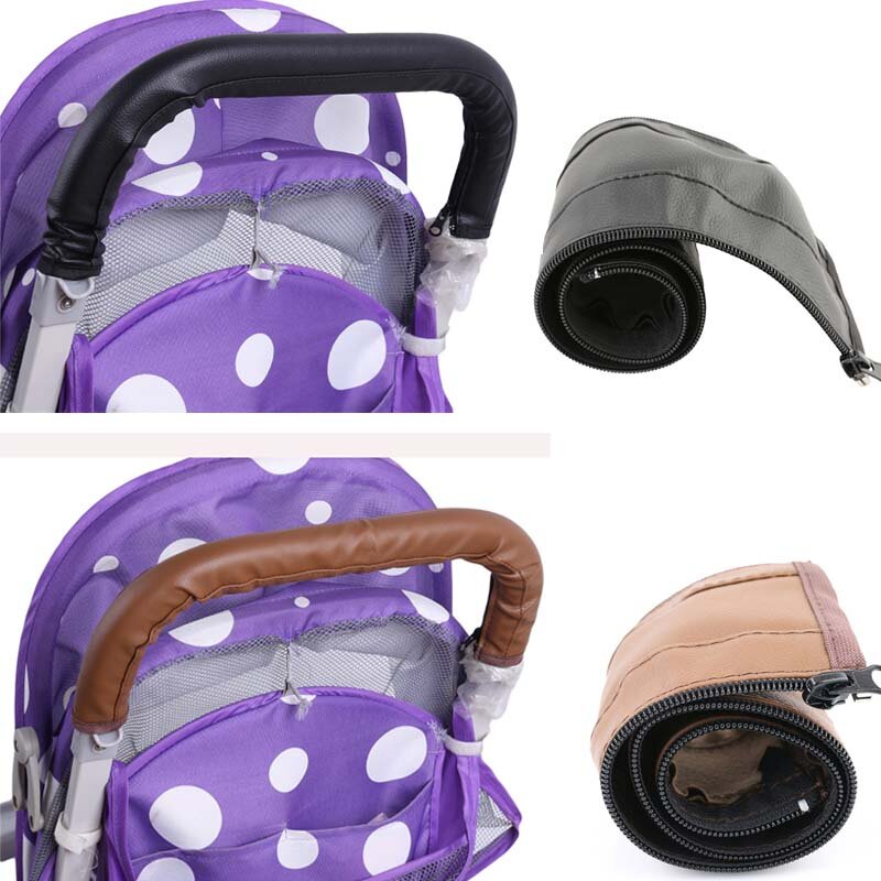 2 PCS/Set Stroller Armrest Protective Cover Baby Pram Stroller Handle Bar Leather Protective Grip Armrest Cover High Quality