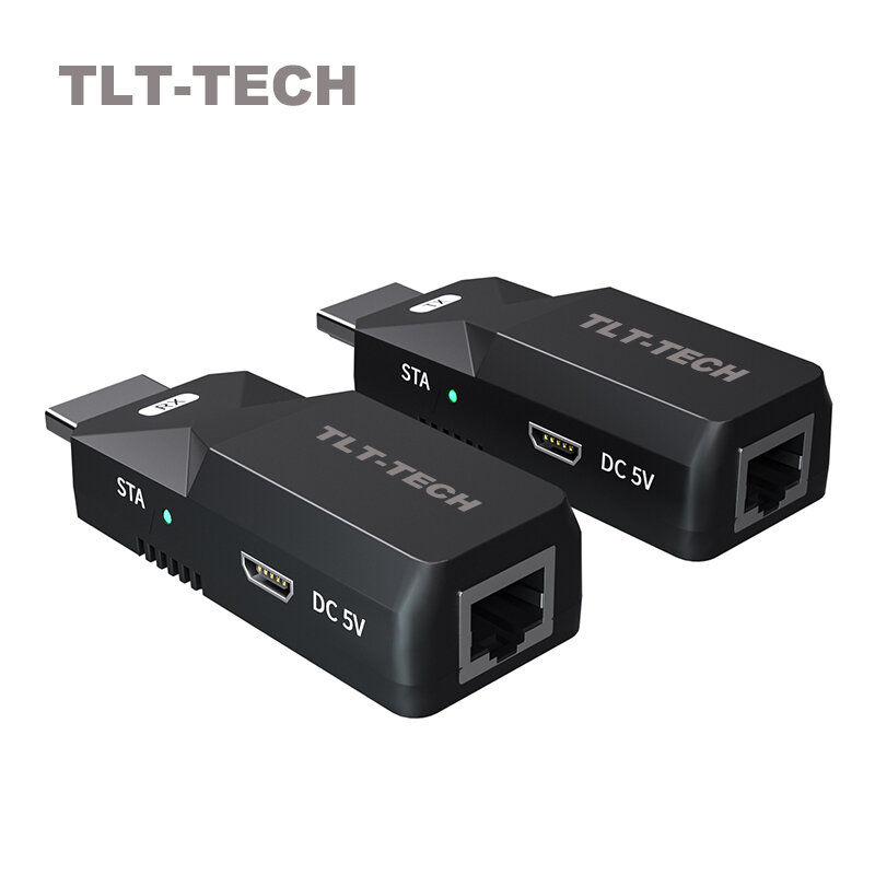 Adaptador de extensión de vídeo compatible con HDMI, 50M, 1080P, 60Hz, Exender RJ45 Lan, extensor Ethernet TX RX, 1 par
