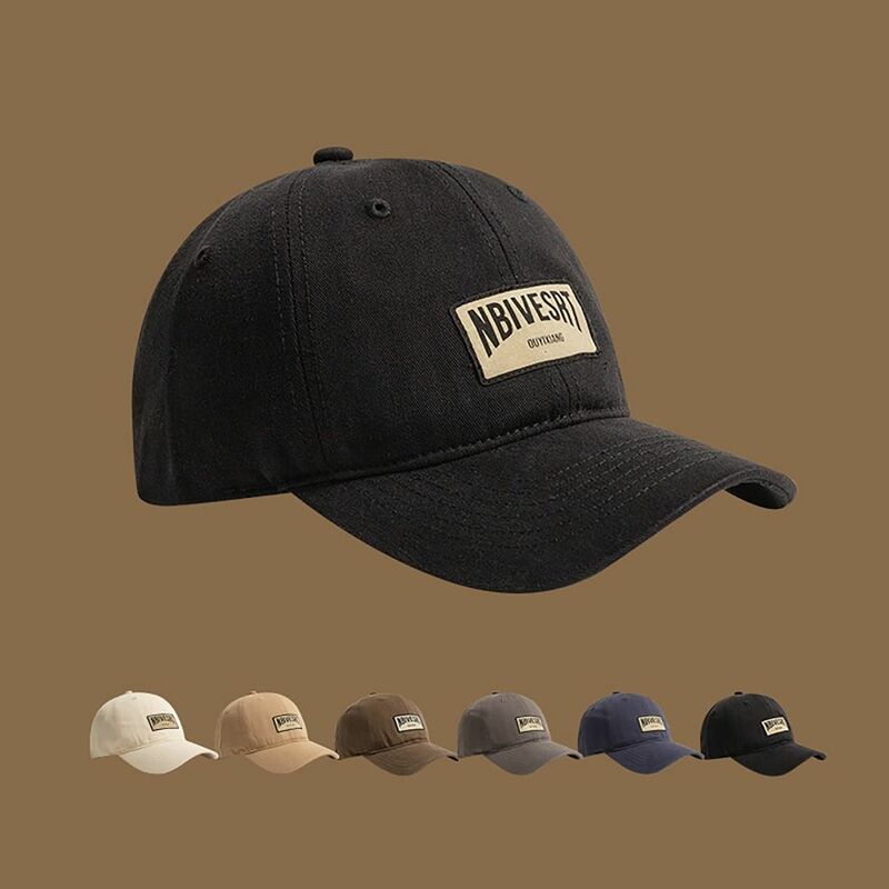 Topi bisbol wajah lebih kecil, kasual dapat diatur huruf bordir topi ujung melengkung gaya INS topi matahari olahraga luar ruangan