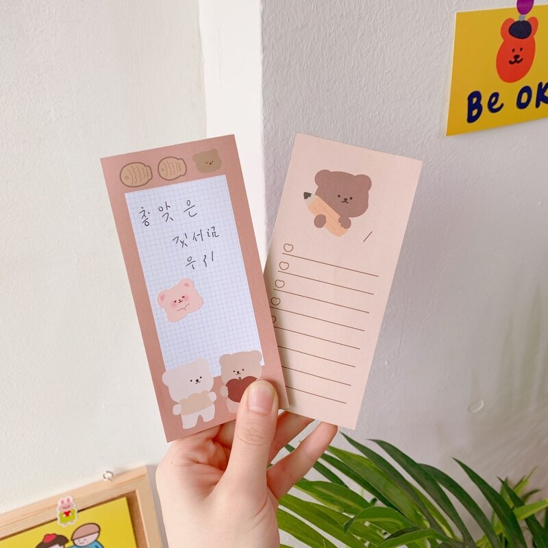 Animowany niedźwiedź lista rzeczy do zrobienia notatniki praktyczny notatnik dla nauczyciela świetny prezent na listy zakupów