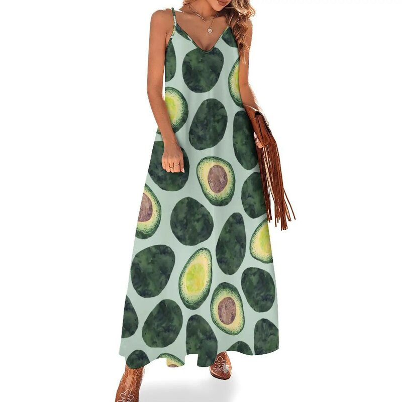 女性用ノースリーブドレス,avocadoデザイン,長袖,シームレス