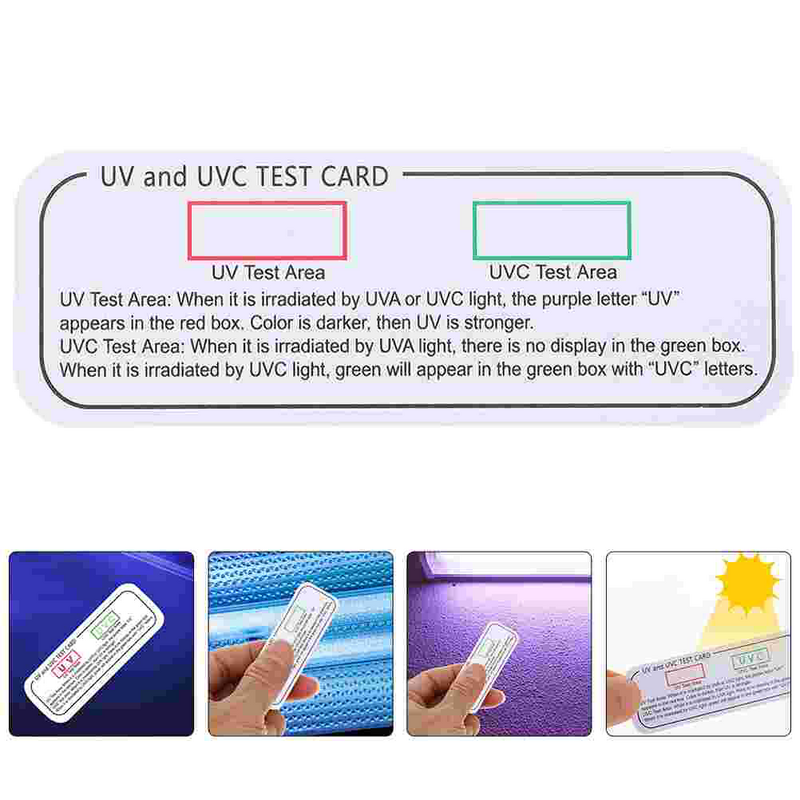 5 pezzi UVC-UVA schede di prova strumenti di identificazione della luce UVC strisce reattive UVA schede indicatrici