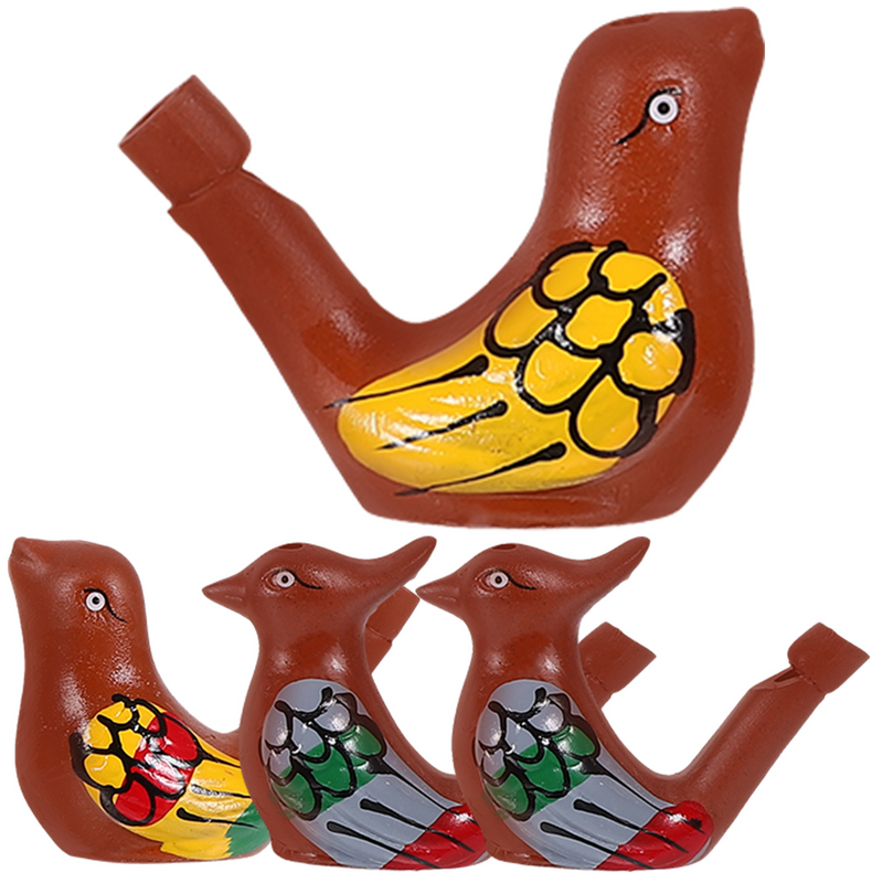4 pezzi giocattolo musicale per bambini in ceramica con fischietto per uccelli giocattoli regalo Warbling Water Warbler per bambini