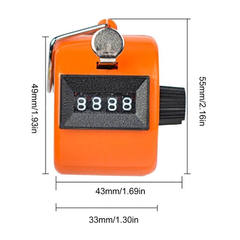 652F Handheld Tally Counter Lap Counter 4 Digits Clickers Counter Mechanical Number Clickers Counter for Counting, Scoring