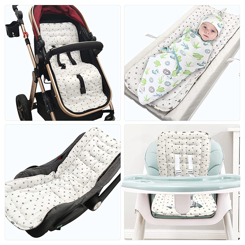 Coussin de poussette en coton pour bébé, confortable, quatre saisons, coussin de siège doux, pour enfant, tapis de siège, pour enfants de 0 à 27M