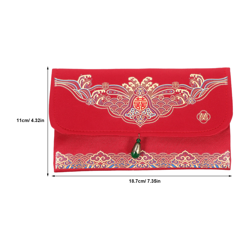 Enveloppes rouges de mariage, décor de paquet d'argent, style chinois, portefeuille de faveurs de fête, brocart