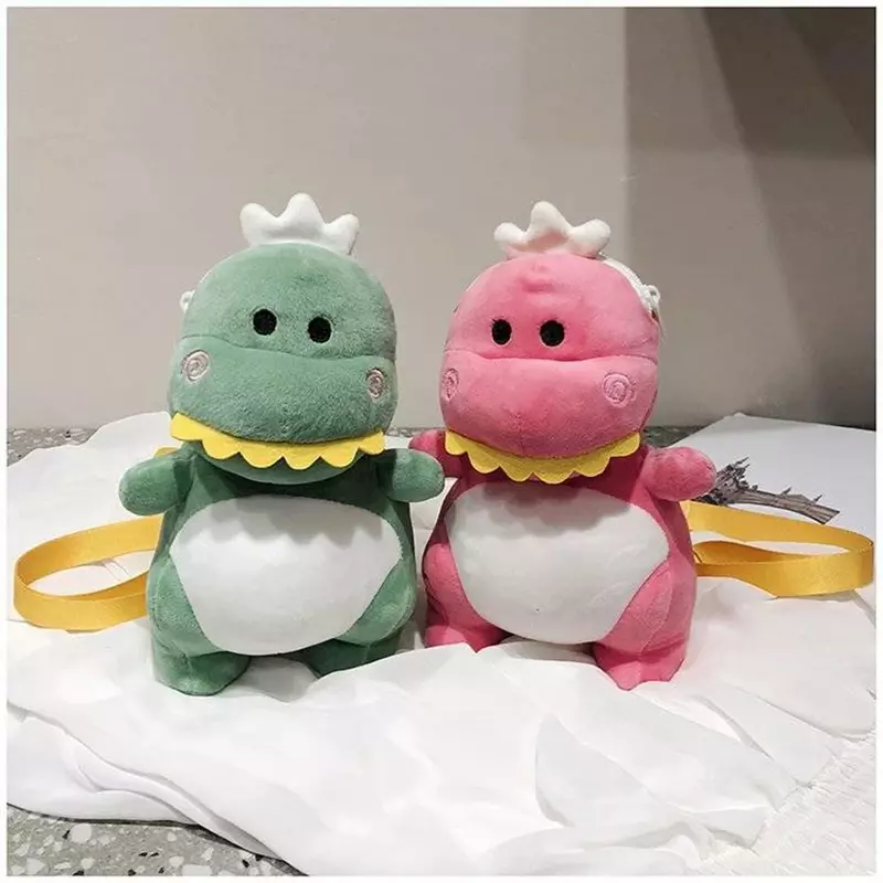 26CM Soft Cartoon Dinosaur Backpack Plush Toy New Super Cute Filling Bag  Birthday Gift for Children Loading Key Mobile Phone