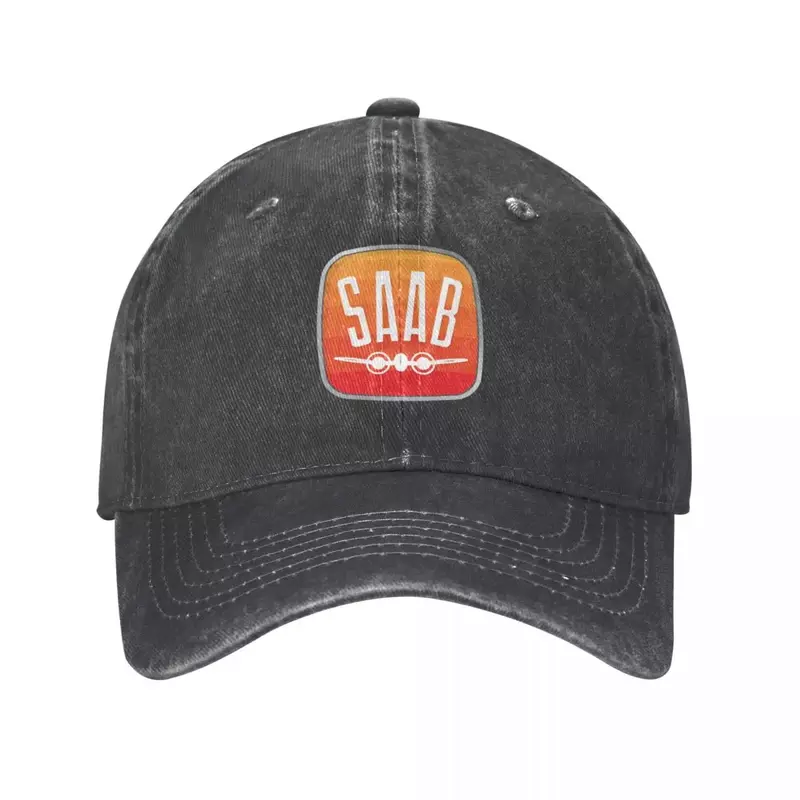 SAAB-Chapéu de vaqueiro vermelho vintage mark para homens e mulheres, aniversário cavalheiro, boné de pesca para o sol