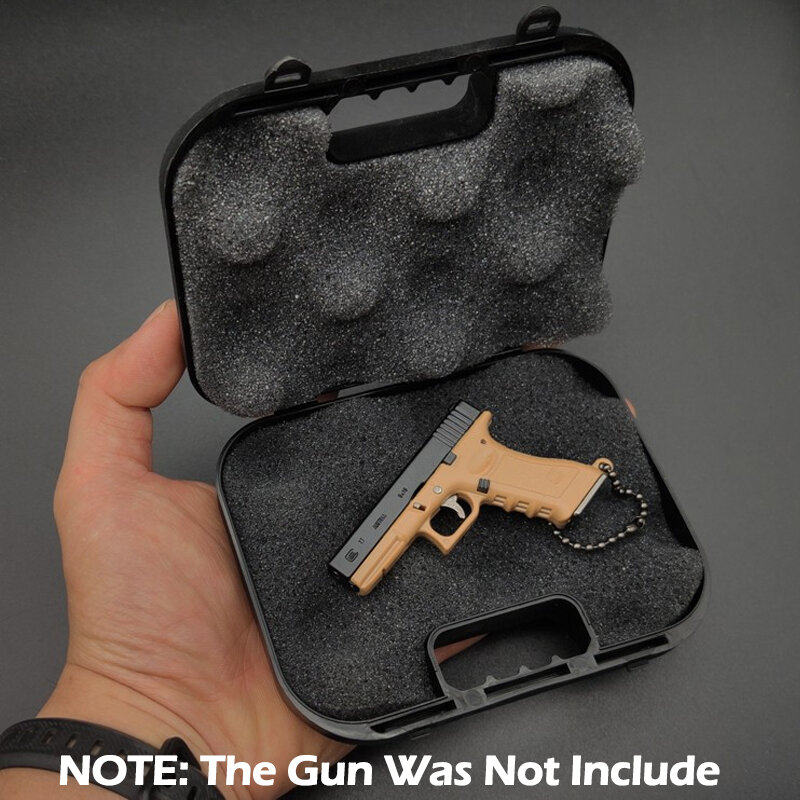 1 pçs nova caixa de plástico preto vazio para chaveiro glock 17 desert eagle gun modelo