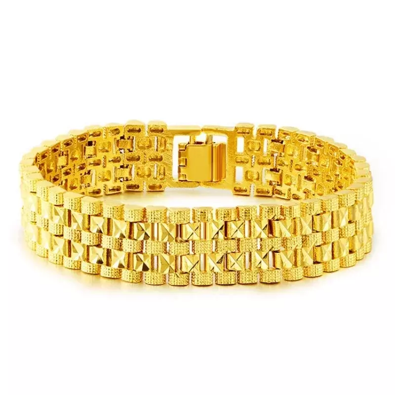 Мужской золотистый браслет 24 К, владеющий бренд дракона 9999, универсальная цепочка для часов AU750, чтобы подарить друзьям ювелирные изделия и заработать деньги