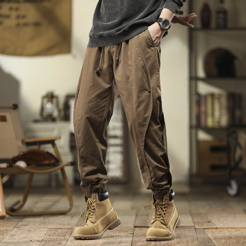 2023 jesienno-zimowe spodnie Cargo męskie Retro luźne spodnie na co dzień taktyka wojskowa na zewnątrz spodnie do joggingu modne spodnie dresowe