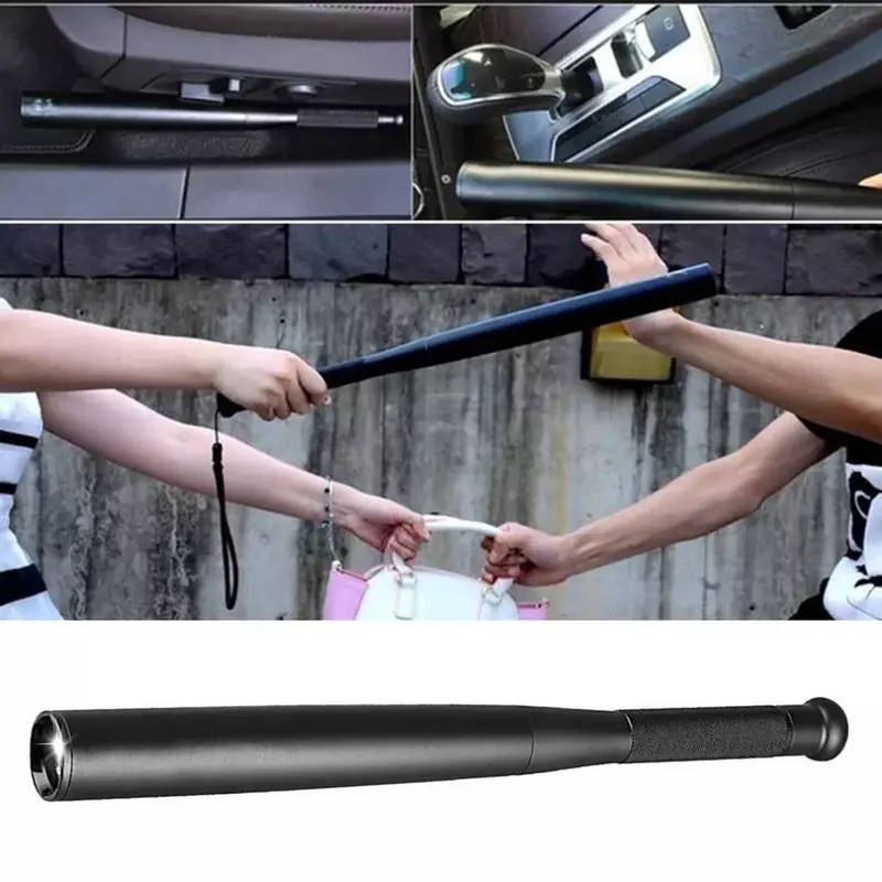 Self Defense LED Flashlight Stick, impermeável, Super Bright Baton, liga de alumínio, Survival Signal, Baseball, 41cm