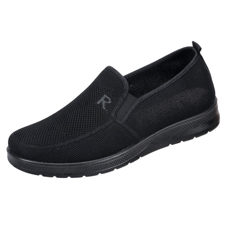 Breathable mesh men's shoes, summer anti slip, anti odor, wear-resistant soft sole cloth shoes, driving and working shoes