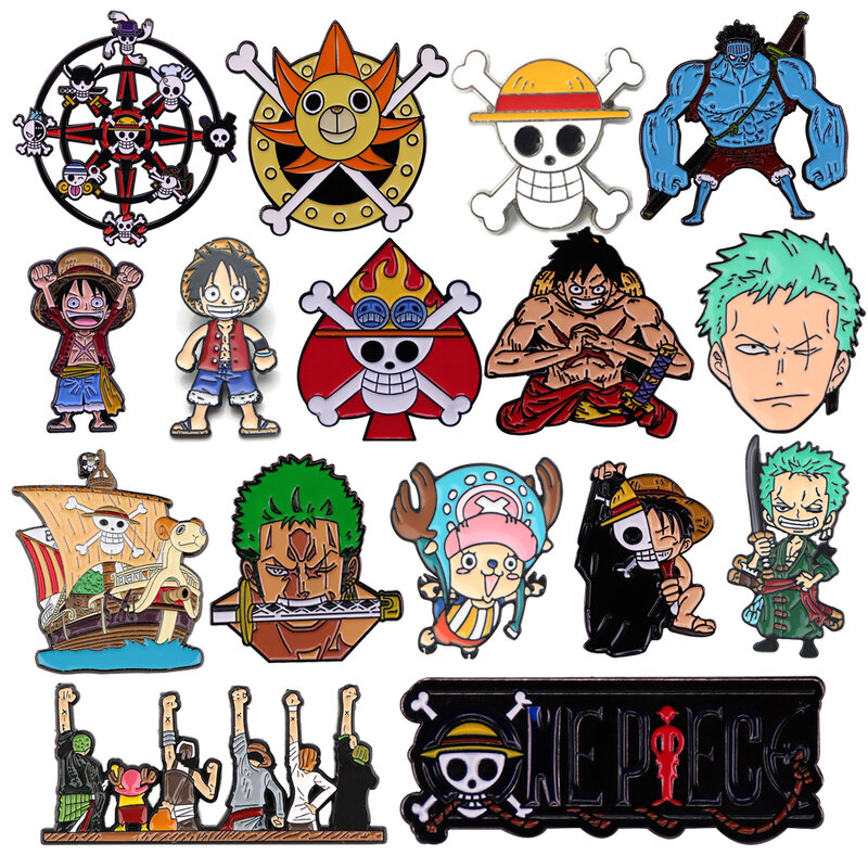 Japanese Anime One Piece Lapel Pins for Backpack Enamel Pin Men Women's Brooches Cool Briefcase Badges Jewelry Accessories