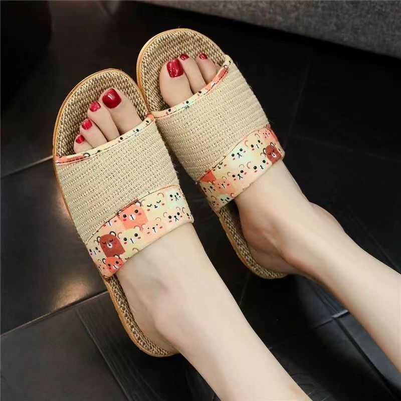 2024 Man's Summer New Baotou Flat Sole Linen Slippers Unisex Soft Sole No Slip Home Silent Slipper Free Shipping Floor Slipppers