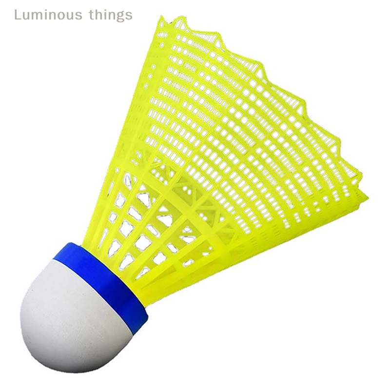 Bola Badminton plastik, bola Badminton plastik tahan lama Kuning Putih siswa nilon 1 buah