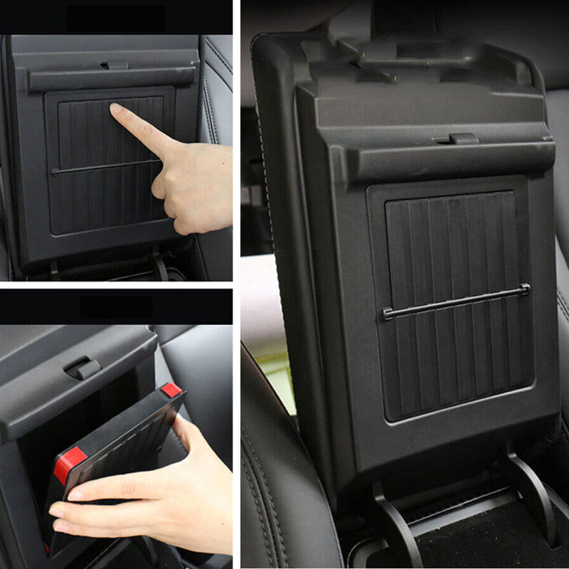 Car Center Console Armrest Organizer Hidden Storage Box Case Tray Black Plastic Fit for Tesla Model 3 Y 2023 2022 2021