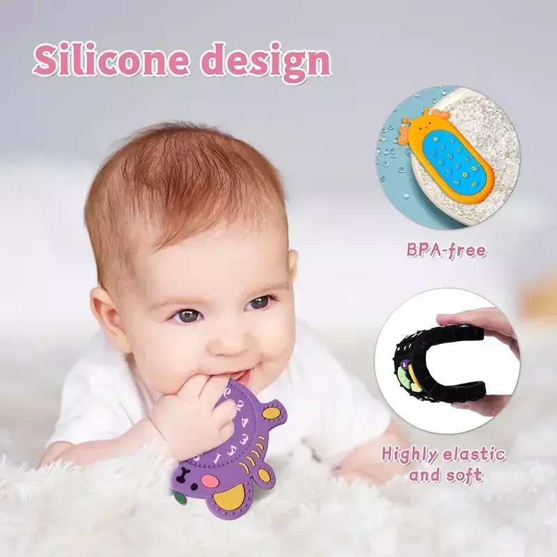 1pc Baby Silikon Beißring Spielzeug Fernbedienung Form Zahn Gel Nagetier Zahnfleisch Schmerz linderung Kinder sensorische pädagogische Beiß spielzeug