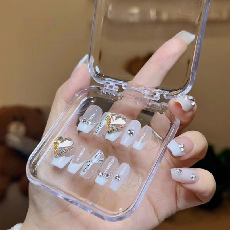 1 шт., прозрачная пластиковая коробка-органайзер для дизайна ногтей