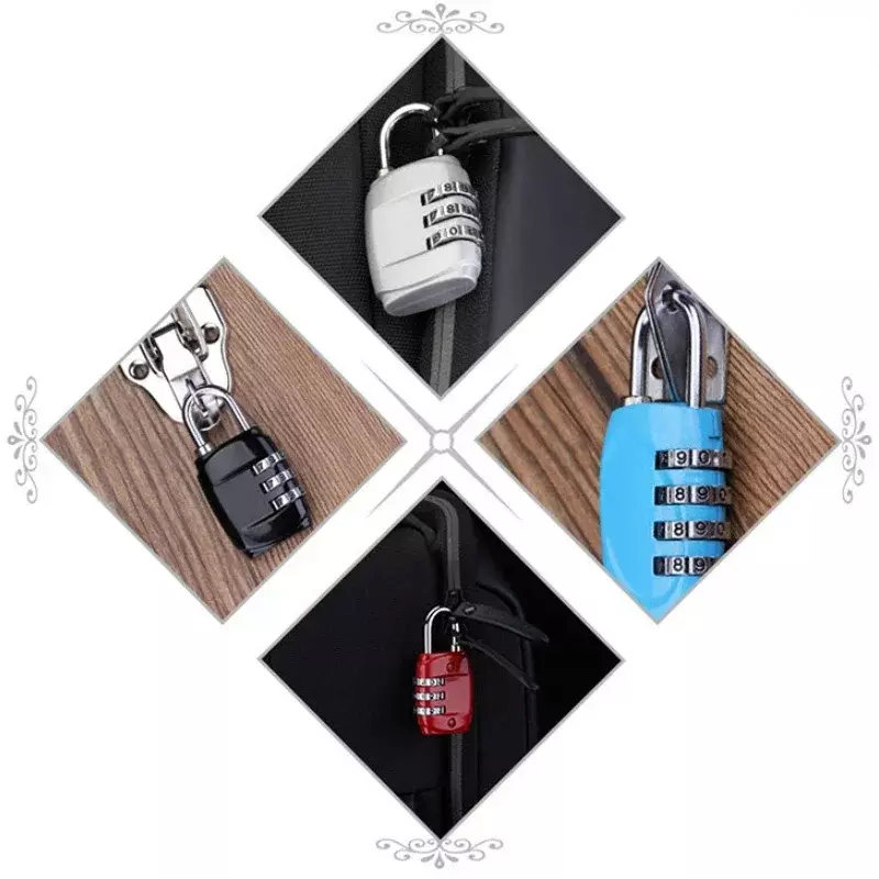 Wire Rope Digit Padlock Travel Smart Combination Lock Password Resettable Door Lock Code Security Lock for Suitcase Luggage Bags