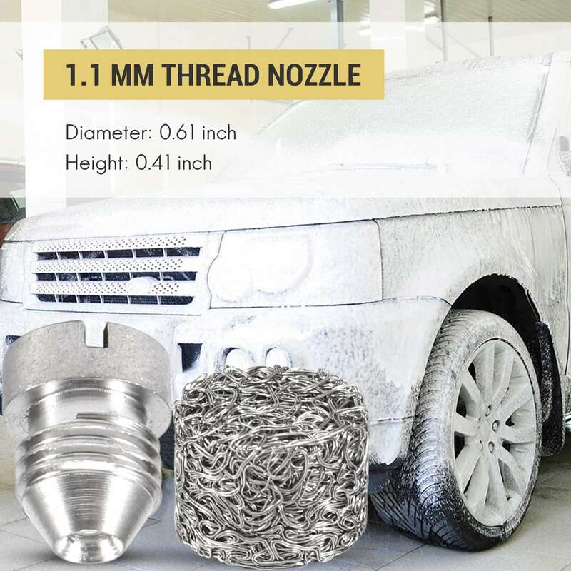14 Pcs 1.1 mm Foam Cannon Orifice Nozzle and Foam Maker Set, Thread Nozzle and Mesh Filter for Snow Foam Lance, 3000 PSI