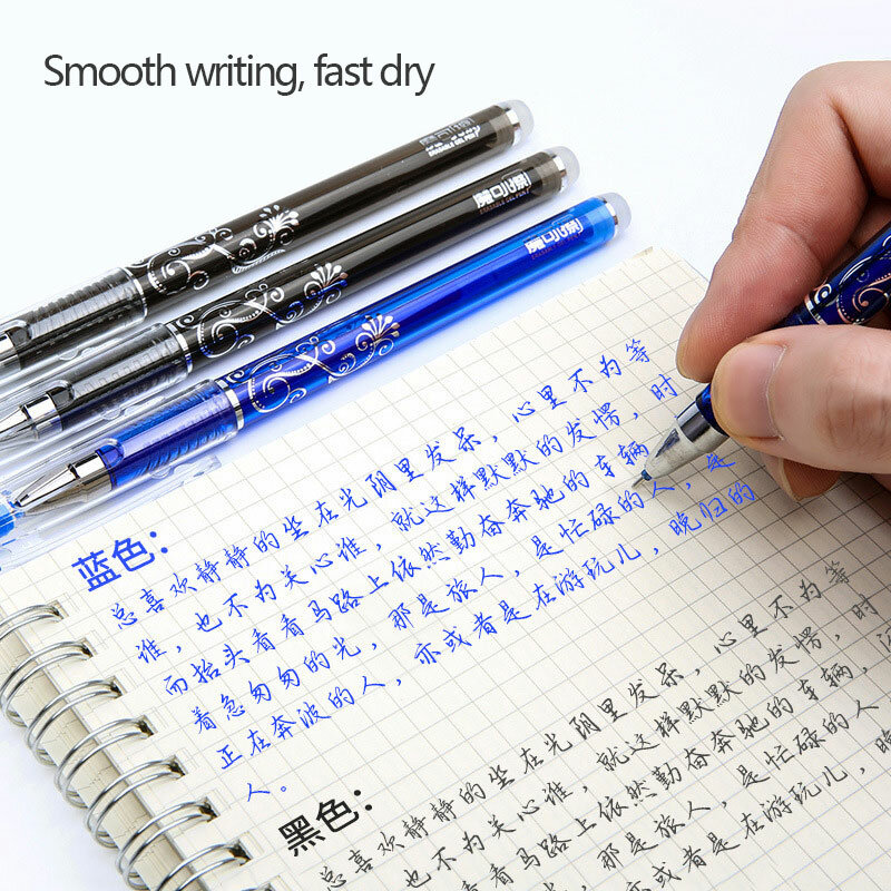 85Pcs/Set Erasable Pen Gel Pens 0.5mm Blue/Black ink Refills Rod Washable Handle School Writing Office Kawaii Stationery Gel Pen