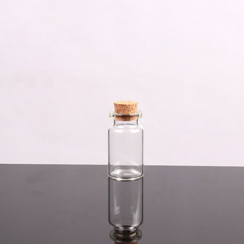 Botellas pequeñas con tapones corcho, viales pequeños, tapas tarros vidrio transparente, contenedor almacenamiento