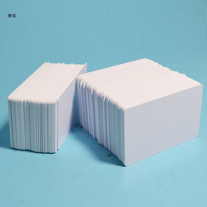 X5QE 100 Cartões identificação PVC para jato branco branco premium Cartões impressão dupla face plástico