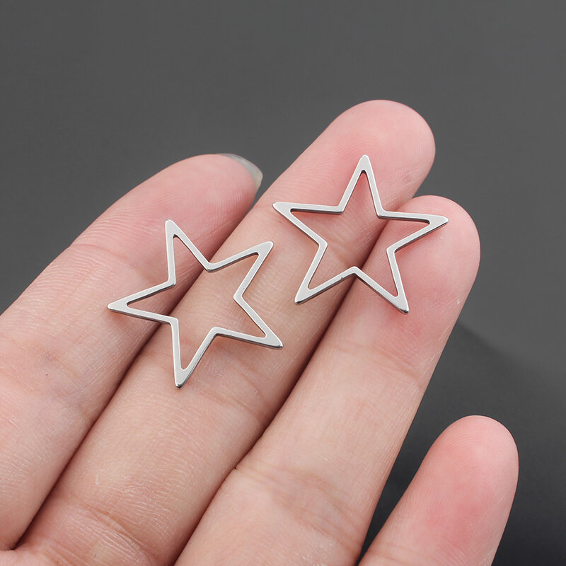 10Pcs Stainless Steel Square Star Oval Diamond Eye Frame Connectors for DIY Necklace Bracelet Earrings Jewelry Making Supplies