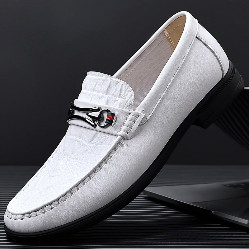 2024 Summer Leather Loafers Men Fashion Casual New Designer British Fashion Luxury Men's Dress Shoes Fashion Casual Shoe Male
