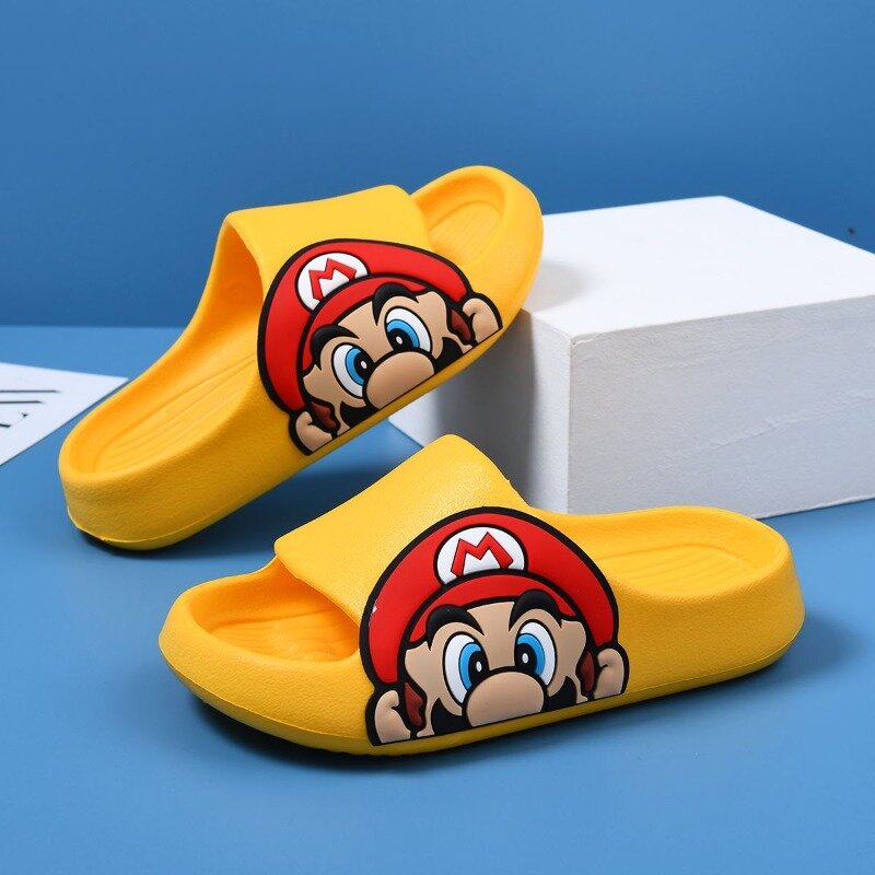 Super Mario Bros nuovo genitore-figlio di bell'aspetto simpatico cartone animato casa morbida, confortevole, traspirante e conveniente pantofole antiscivolo