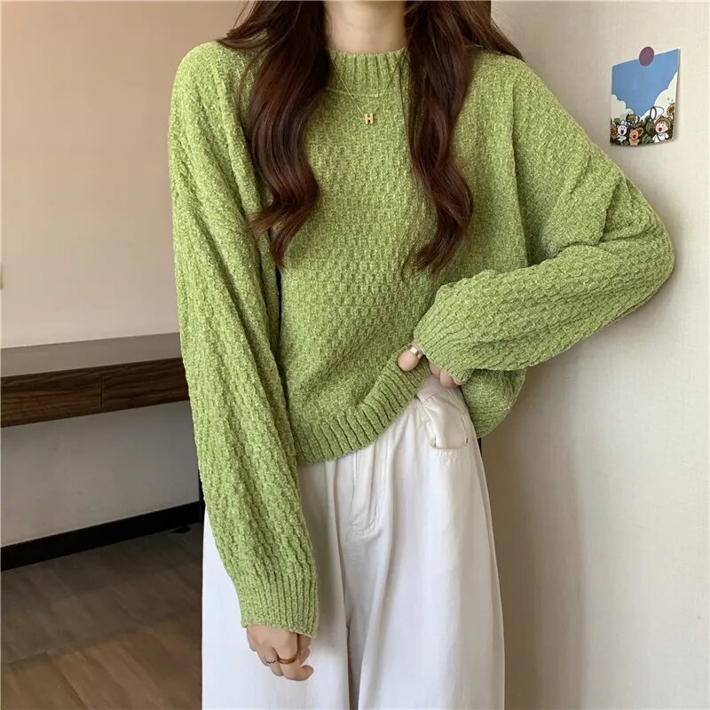 Fashion Loose Fitting Women's Pullover Sweater 2023 Winter New Warm Comfortable Temperament Versatile Female Sweater