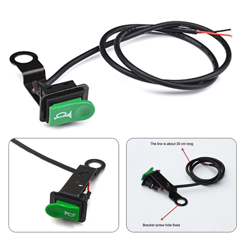 Car Motorcycle Horn Switch W/reflector Iron Brackets Green Horn Power Switch 2024 Hot Sale Brand New And High Quality Discounts