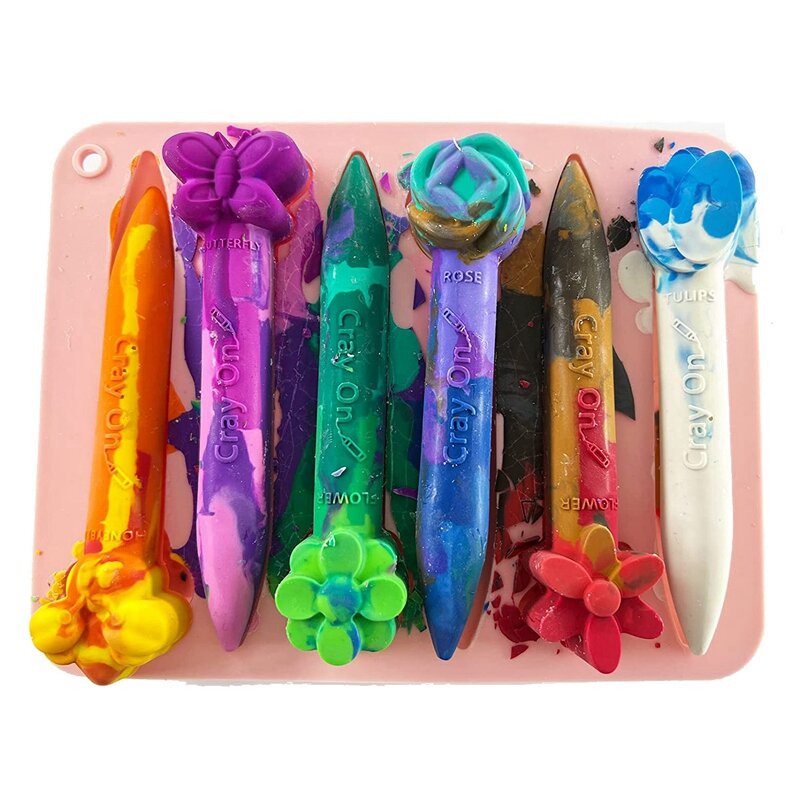 New-Crayon Bungalow Moules, Floral 3D Crayon Silicone, Four Safe, Pur Silicone, Durable et Réutilisable