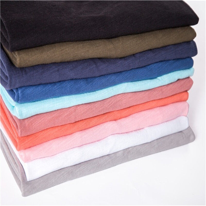 AIOPESON-Camiseta monocromática slim fit masculina, 100% algodão, blusa com decote em v, camiseta de manga curta, design de moda