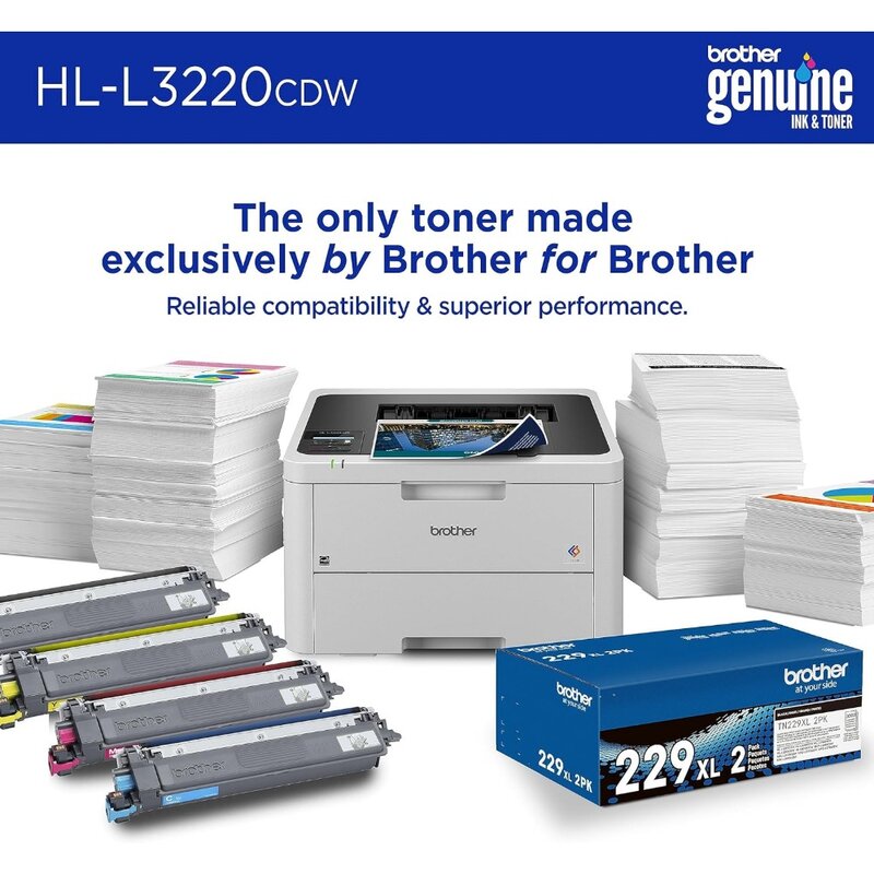 L3220CDW Bezprzewodowa kompaktowa cyfrowa drukarka kolorowa z laserowym wyjściem jakości, dupleksem i drukowaniem urządzeń mobilnych