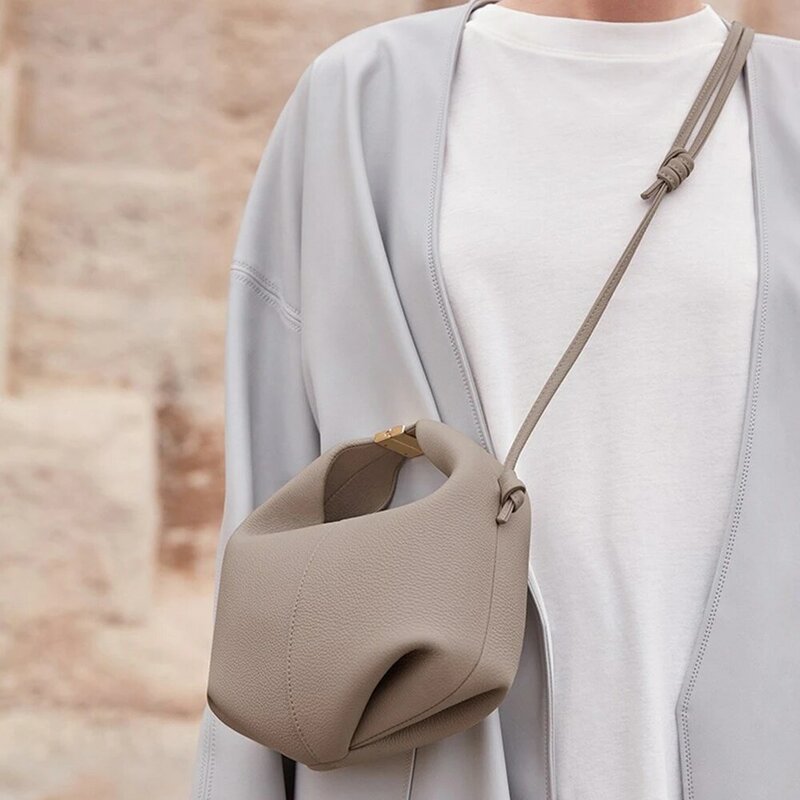 Bolso de mano con patrón de Lichee para mujer, Mini bandolera de hombro con diseño de nube de lujo, bolso de mano acolchado
