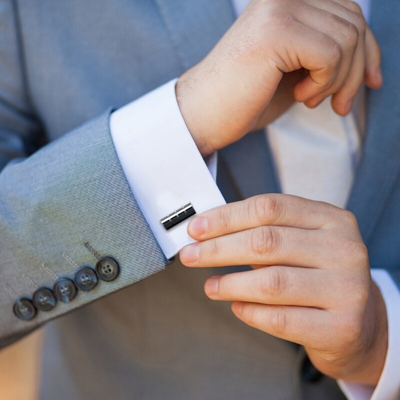 1 ペアメンズスーツカフスフォーマルな機会ビジネススーツカフスイブニングパーティーファッショナブルな袖ボタン