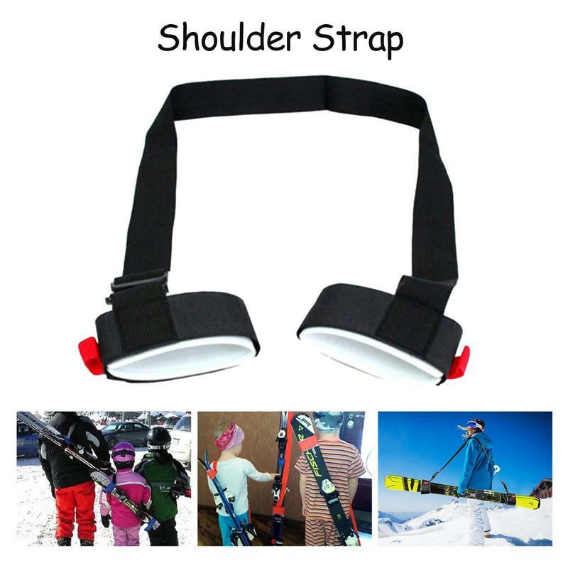 Correa de transporte de esquí para mujer, correa de hombro ajustable con soporte acolchado, equipo de esquí de descenso, accesorios de esquí